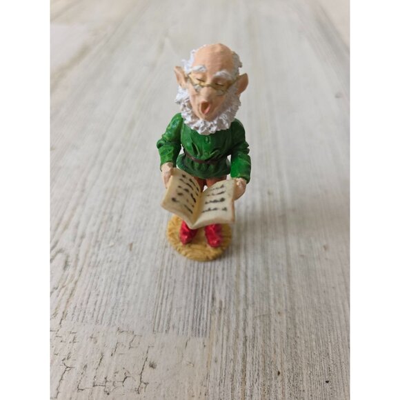 Vintage Santa elf reading singing choir village figurine Xmas - Picture 1 of 9